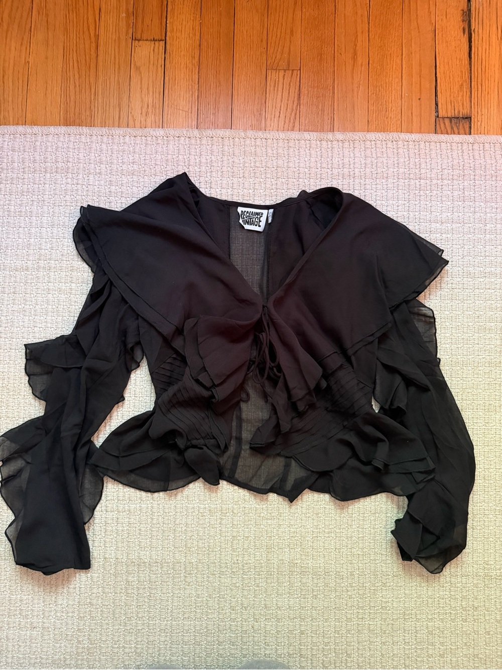 Reclaimed Vintage Black Sheer Blouse